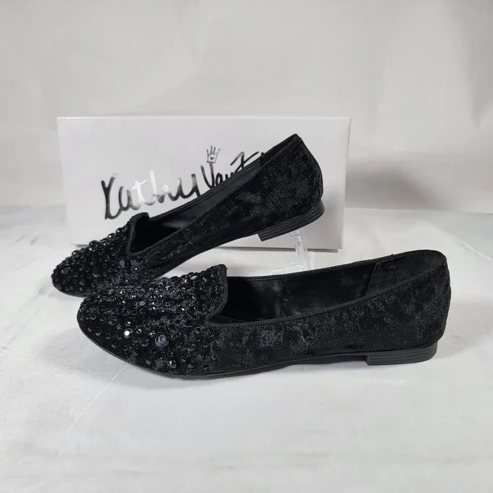 Kathy Van Zeeland NEW Rayna Jewel Embellished Leather Womens 7.5 Ballet Flats
